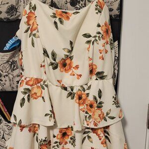 TRIXXI floral backless short dress